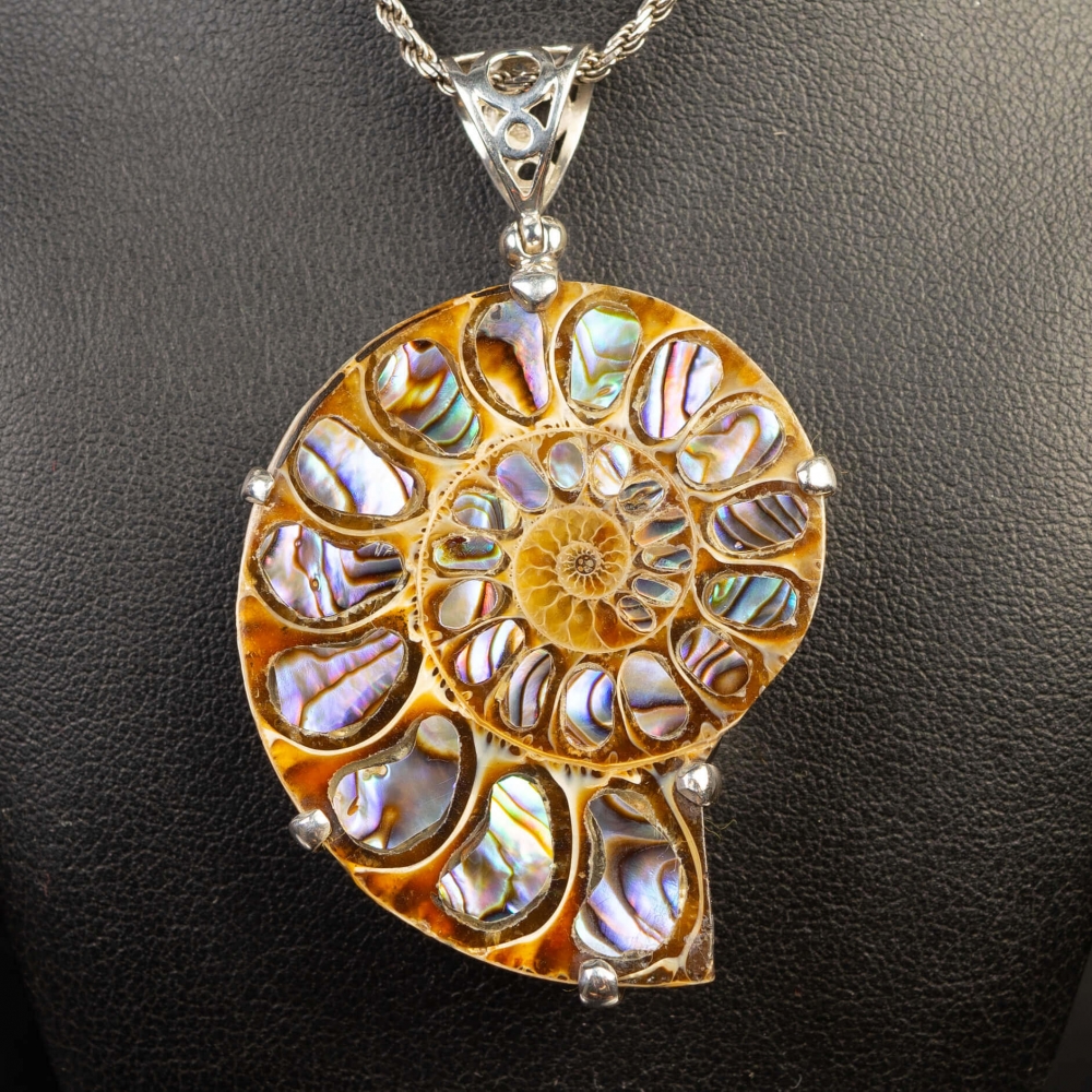 Collier Ras Du Cou Escorcia En Argent 950 - Incrustation D'ormeau - Occasion - Bijou Argent Fin